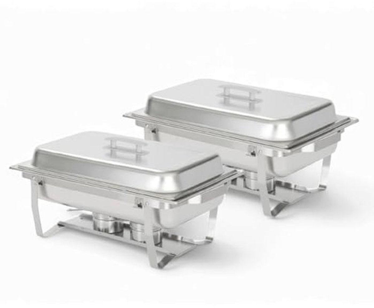 Dubbele Set 8QT Schuurschotel - Hoogwaardige RVS Chafer