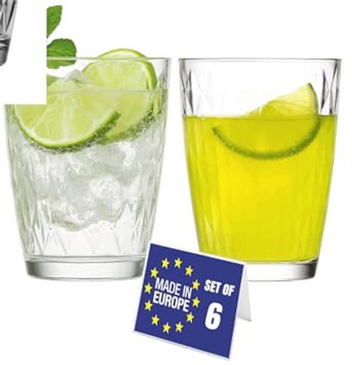 Set van 6 Kristalheldere Waterglazen, 415 ml, Loodvrij en Vaatwasmachinebestendig