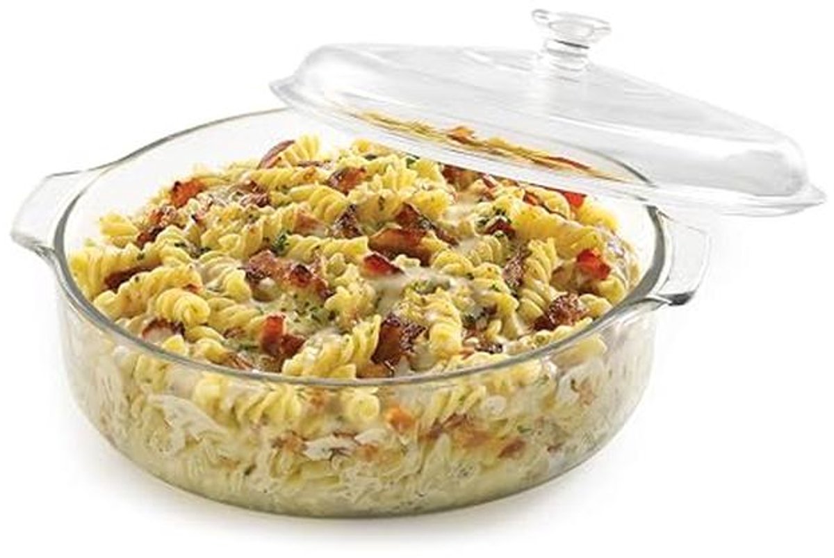 Glazen braadpan met deksel, 3 liter - Ideaal voor het koken en bakken