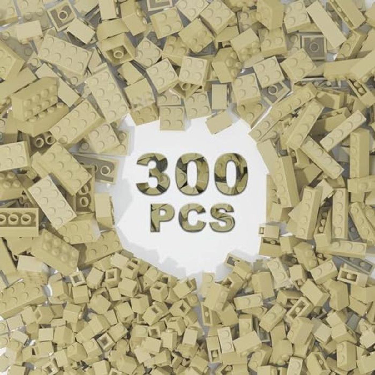 300 Klassieke Bouwstenen in Abrikozengeel - Creatief Speelgoed voor Kinderen