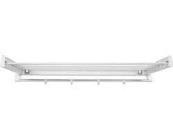 Wanddroogrek Intrekbaar 84 cm - Opvouwbaar Wasrek - Aluminium Droogstang - Ruimtebesparend Design - Wit