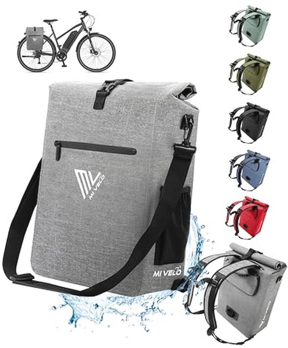 3-in-1 Fietstas voor Bagagedrager - Waterdicht en PVC-vrij met Uitneembare Laptoptas - Ideaal als Rugzak en Schoudertas