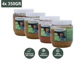 Famiflora vogelpindakaas startpakket - Natural + Meelwormen + Bosvruchten + Appel - Pindakaas voor vogels - Geschikt voor alle tuinvogels zodat ze energieker door de winter komen