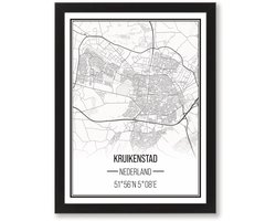 PRNTS Carnavalsprint - Kruikenstad - Tilburg - Carnaval - Poster - Zwarte lijst - Wanddecoratie - 21x30cm