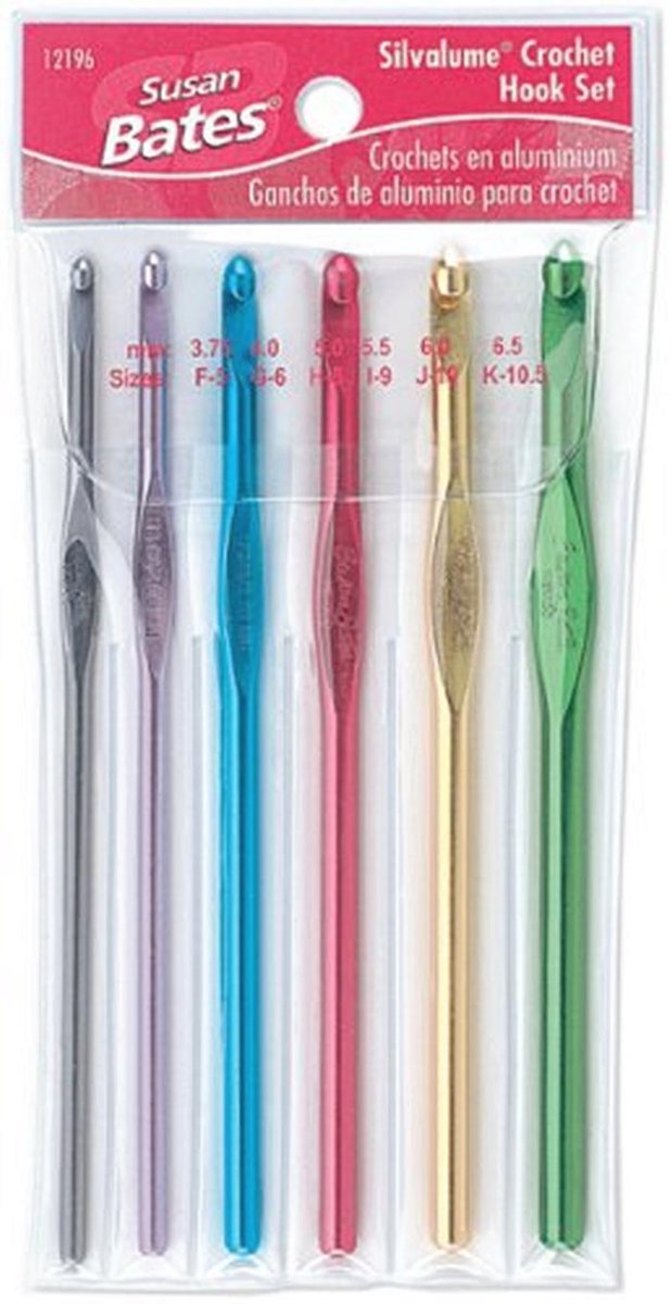 Metaal haaknaaldset in diverse kleuren, 5-1/2 inch