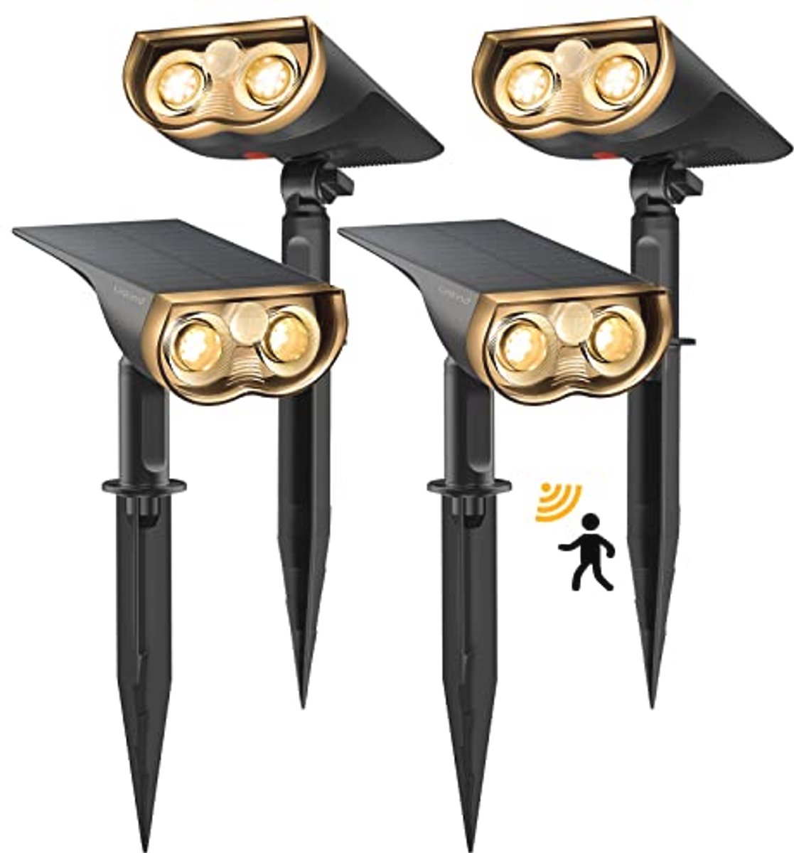 Zonnelamp voor buiten met Bewegingssensor - 1000 Lumen, 3000K Warmwit, 3 Modi, IP67 Weerbestendig