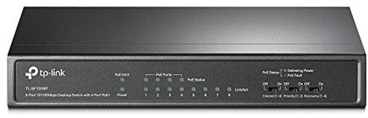 8 Poorts 10/100Mbps Desktop PoE Switch voor Netwerkuitbreiding
