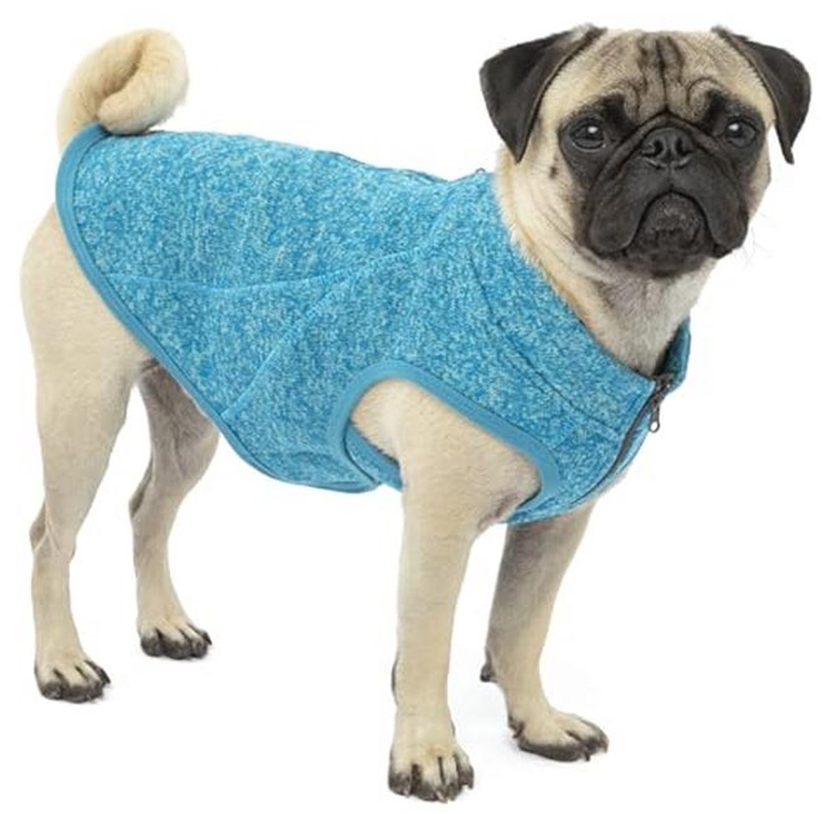 Honden sweatshirt met rits en verstelbare halslijn - Fleece vest voor het hele jaar - Lichtgewicht en comfortabel - Blauw, maat S
