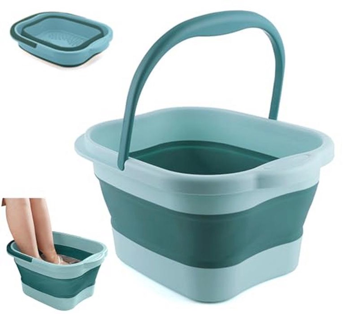 Draagbare Inklapbare Voetenbad met Handvat - Compacte Massage Spa voor Thuis en Reizen