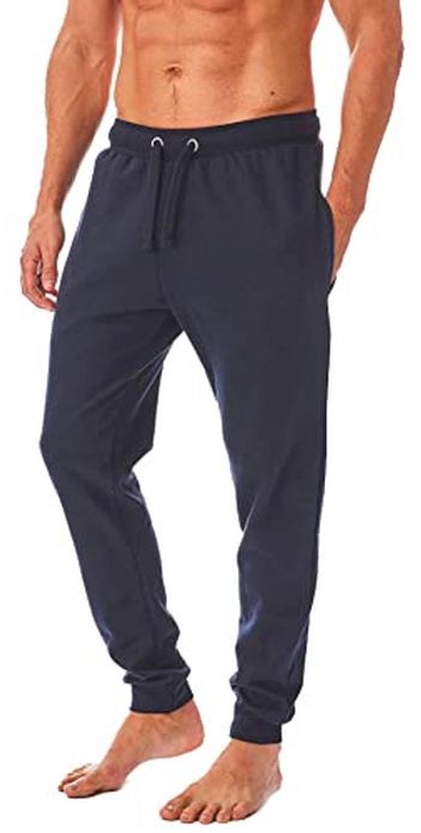 Eco-vriendelijke joggingbroek voor heren van gerecycled katoen - Marineblauw, 4XL