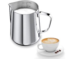 Handopschuimer 350 ml van roestvrij staal voor perfecte cappuccino en espresso