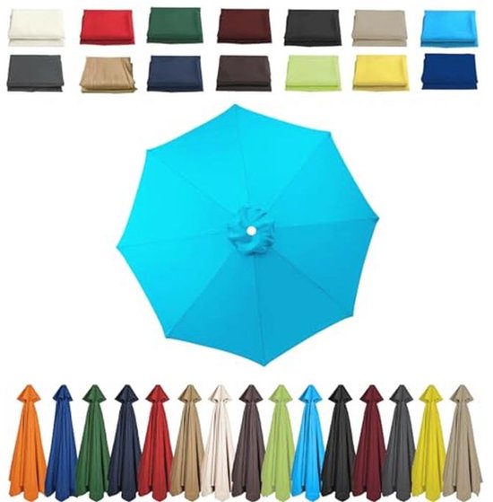 2.0-4.0m Grote Vervangende Parasoldoek 8 Armig - Waterdicht Luifel Voor Terras, Strand & Tuin, Alleen Doek