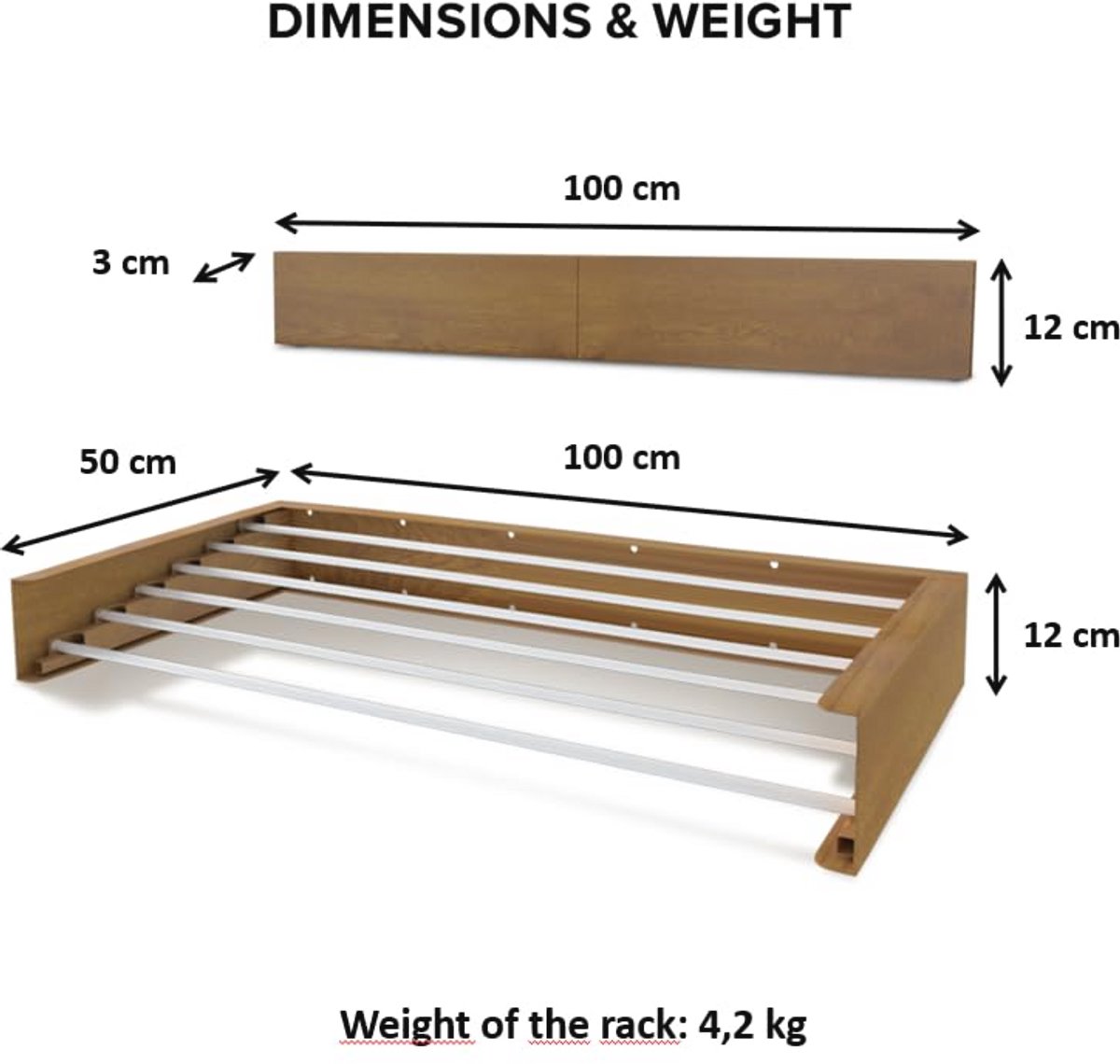 Bestendig en Ruimtebesparend Inklapbaar Droogrek voor Binnen en Buiten - Uittrekbare Wasrek met Slank Design (100 cm)