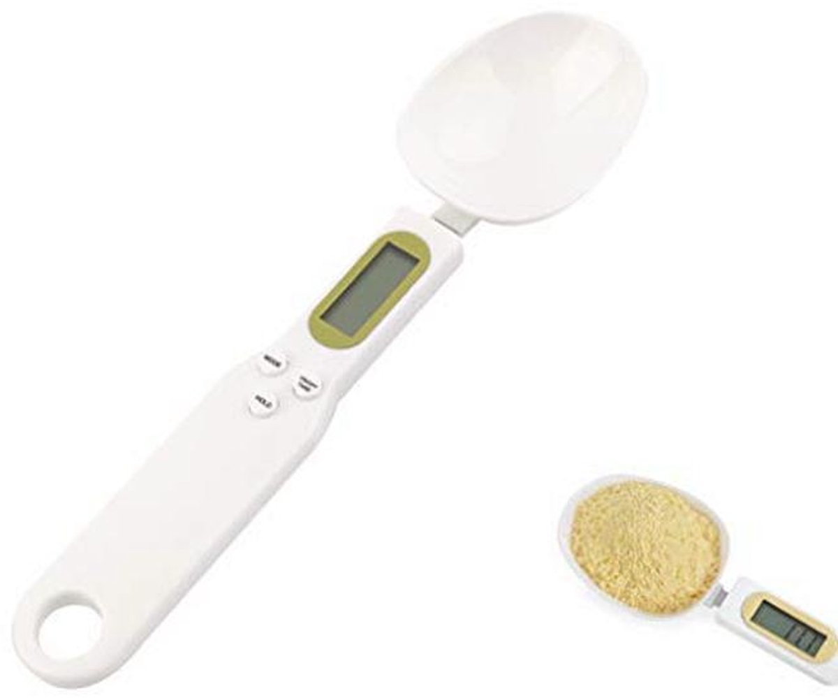 Draagbare digitale lepelweegschaal voor ingrediënten - wit