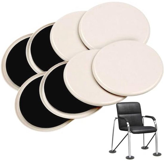 Teflon-meubelglijders, zelfklevend, afmetingen naar keuze, hoekig en rond, PTFE-coating, meubelglijders, teflon-glijders, stoelglijders, 30 x 30 mm, 16 stuks
