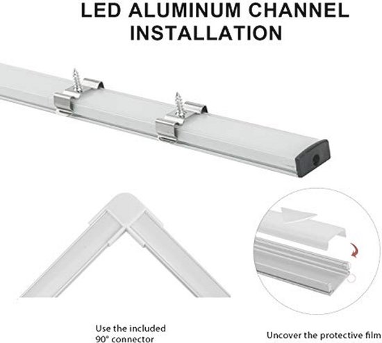 Aluminium-Profil für LED-Strips, Klar, 2 m 2000 mm 198.1040-021