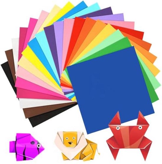 Ensemble de papier Origami coloré - 120 feuilles recto-verso 15x15 cm pour bricolage créatif