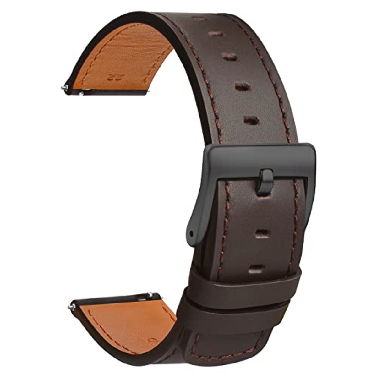 Leer Horlogebandje 20 mm met Snelsluiting - Zacht Bruin Sporthorloge Armband voor Dames en Heren
