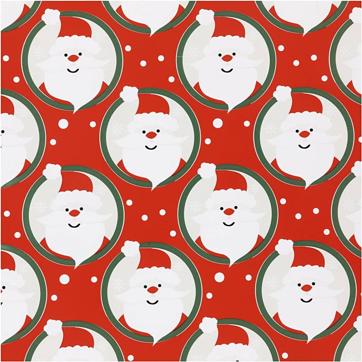 Inpakpapier Rood Kerstman – Kerst Cadeaupapier – Geschenkpapier Op Rol – 50 cm 100 Meter