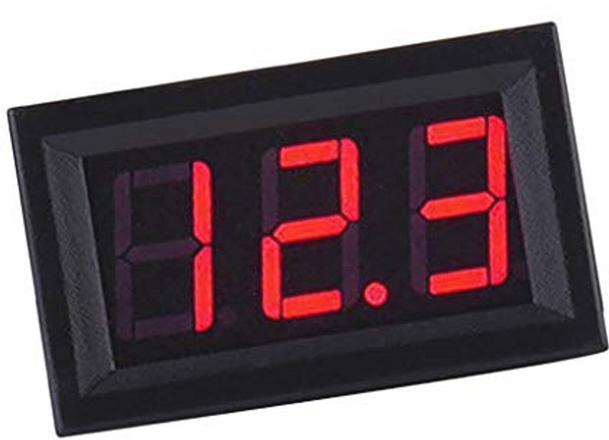 Digitale Voltmeter 0-30V met LED-display voor Motorfiets en Auto - 3-Draads Spanningstester