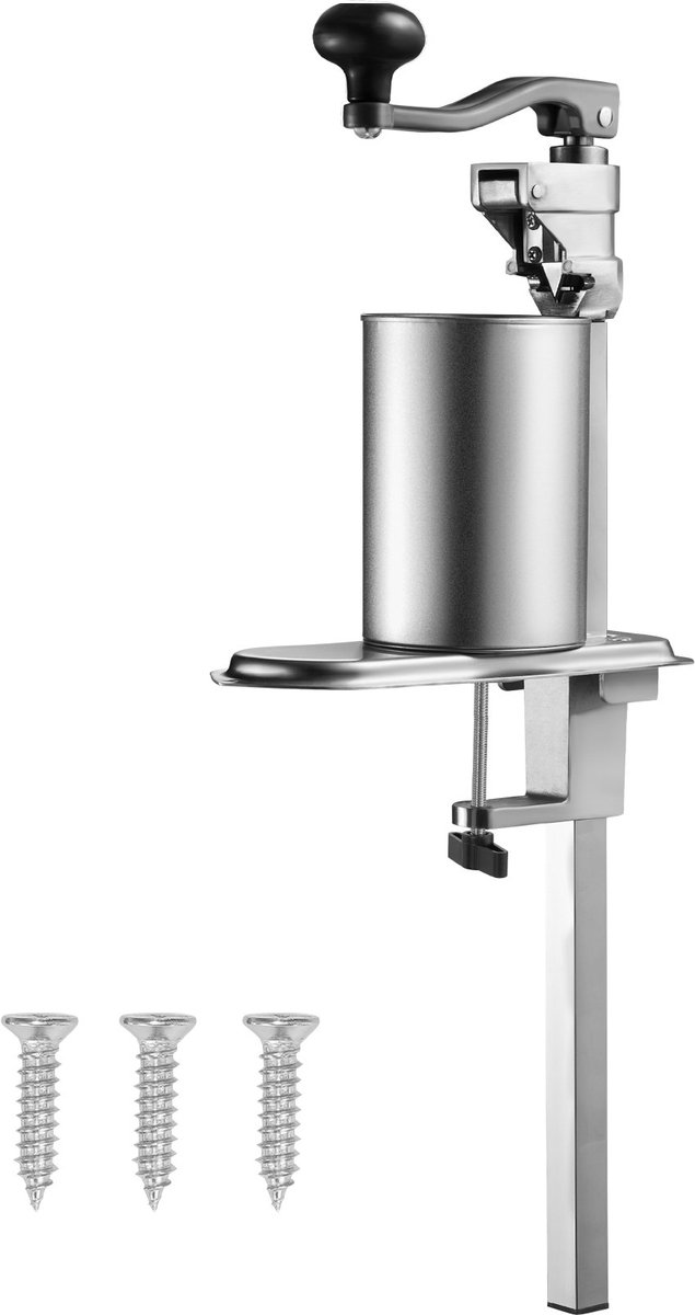 Professionele blikopener - Handmatige tafelblikopener - Voor blikken tot 30 cm hoog - In hoogte verstelbaar - Met tafelklem en schroeven - Voor horeca, restaurants en hotels