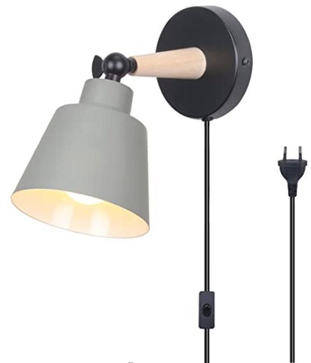 Moderne Wandlamp voor Binnen - Verstelbare Wandenverlichting met Houten en Metalen Elementen