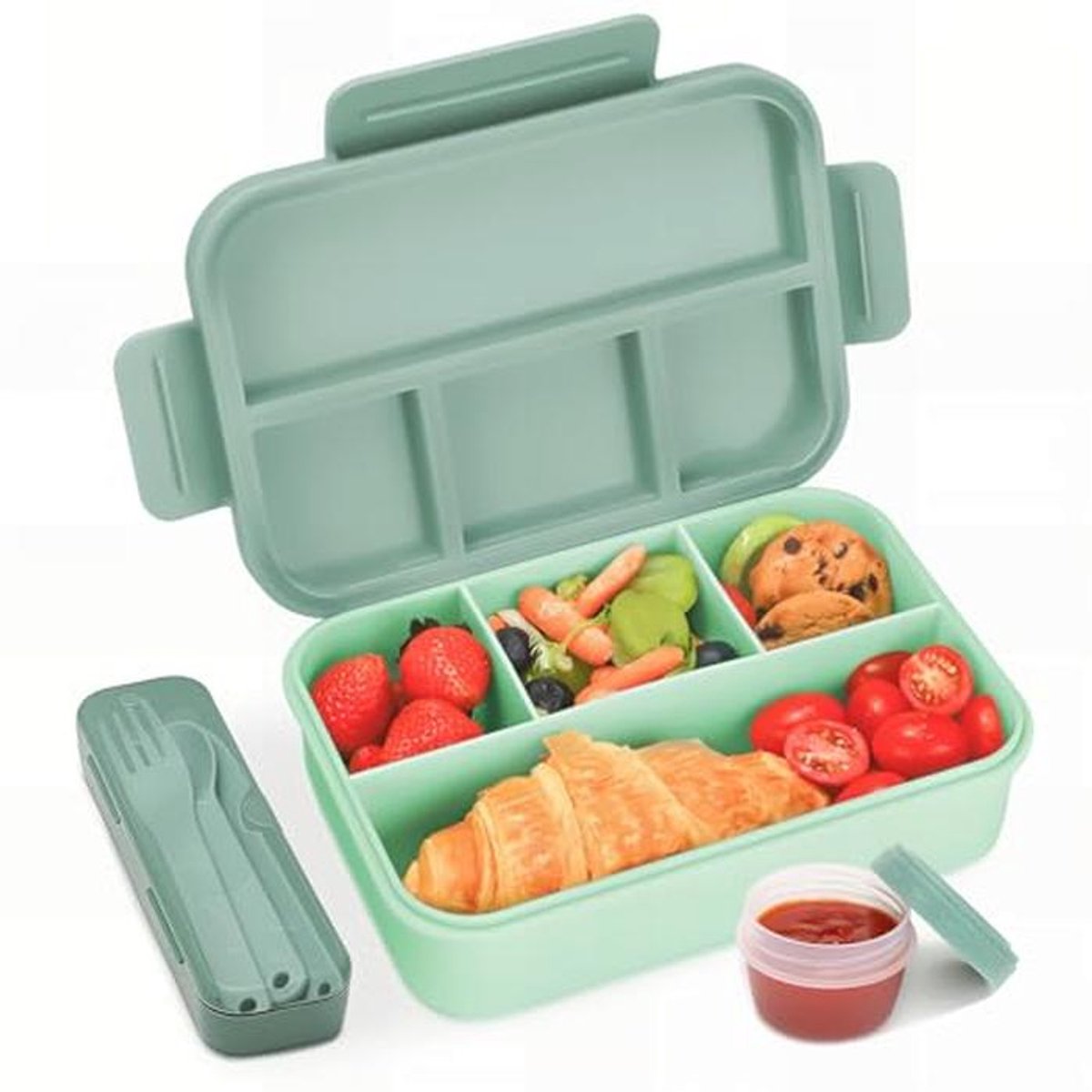 Lunchdoos met Compartimenten 1300 ml - Lekvrije Bento Box voor Kinderen en Volwassenen