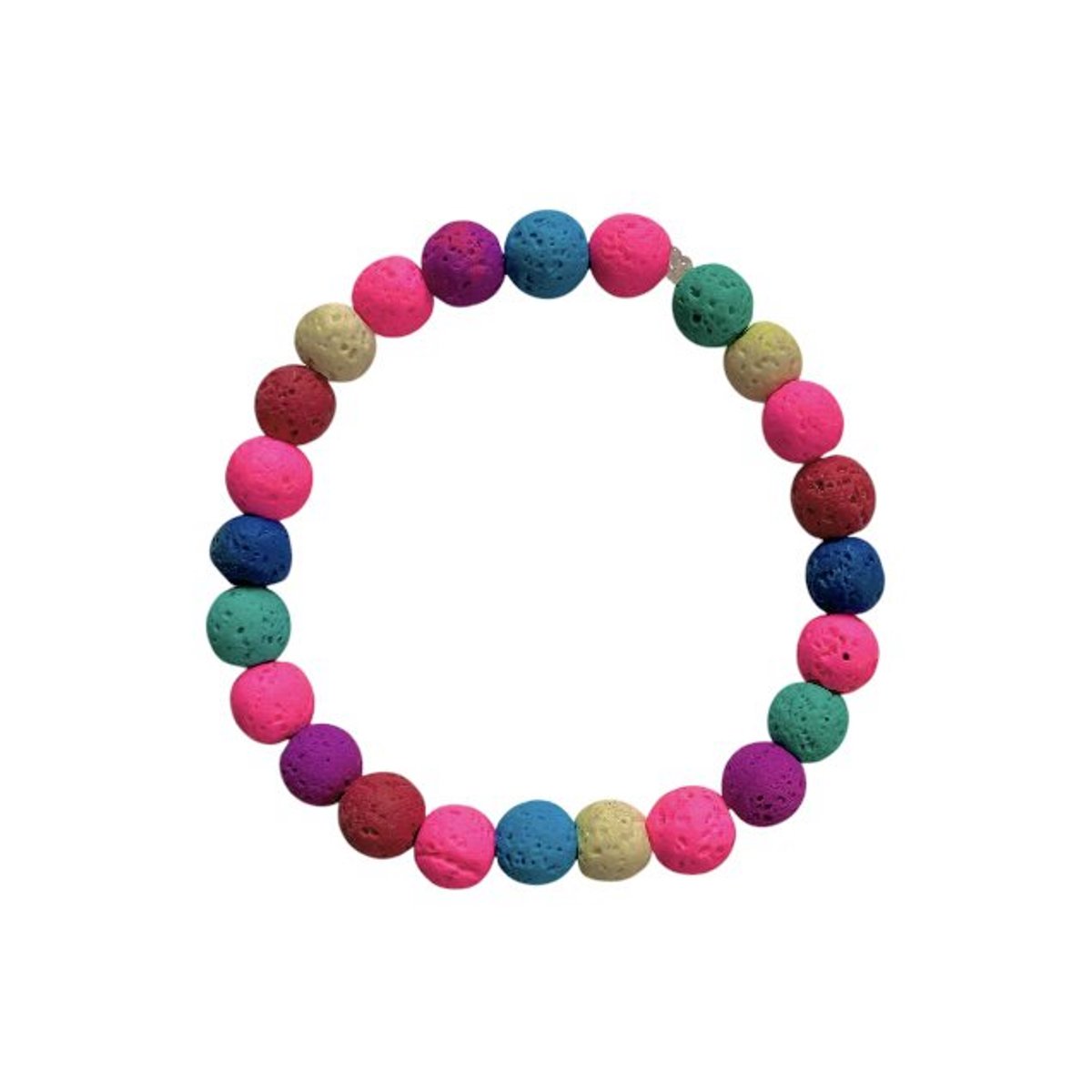 Luna-Leena duurzame kinderarmband - multi - lava kralen - L15cm stretch - lichtgewicht - handgemaakt in Nepal - kids bracelet - accessoires - feest - cadeau - kinderfeestje - verjaardag - armband - sieraad - kerstcadeau.