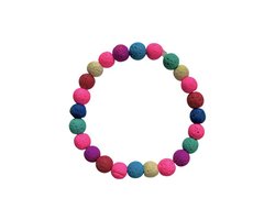 Luna-Leena duurzame kinderarmband - multi - lava kralen - L15cm stretch - lichtgewicht - handgemaakt in Nepal - kids bracelet - accessoires - feest - cadeau - kinderfeestje - verjaardag - armband - sieraad - kerstcadeau.
