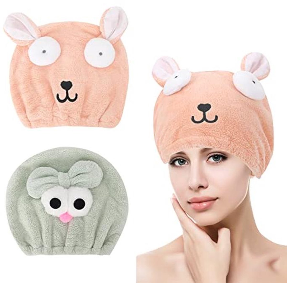 Microfibre Haar Turban Towel - Sneldrogende Handdoek voor Haar, Super Absorberend en Zacht