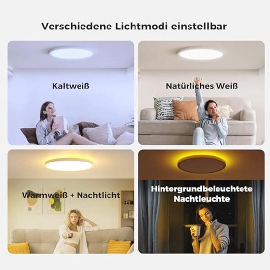 Dimbare LED Plafondlamp 24W met Afstandsbediening en Nachtlampfunctie van Merkloos — afbeelding 5