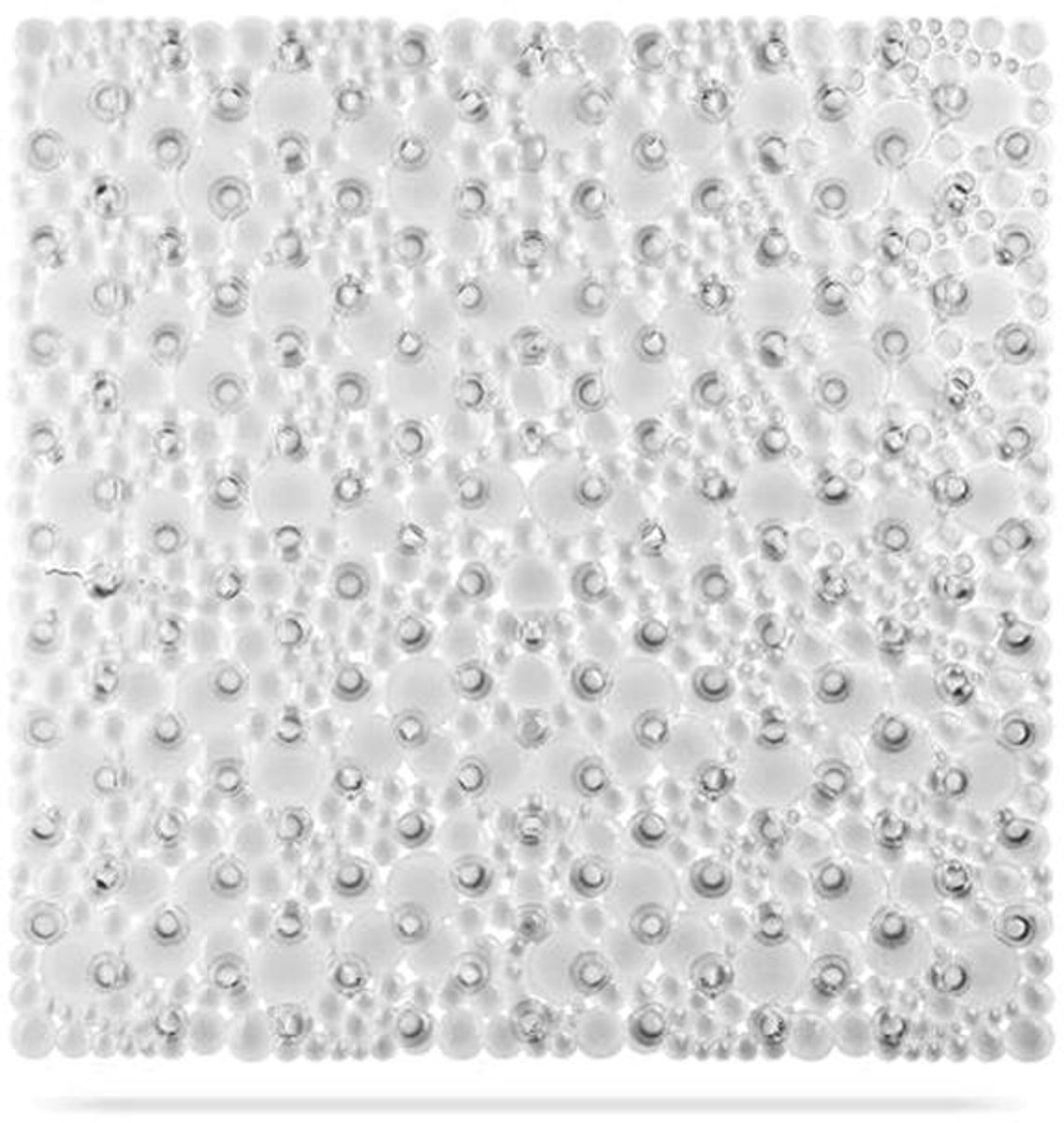Antislip Douchemat 53x53 cm - Vierkant Waterdruppels Design - Transparant Grijs