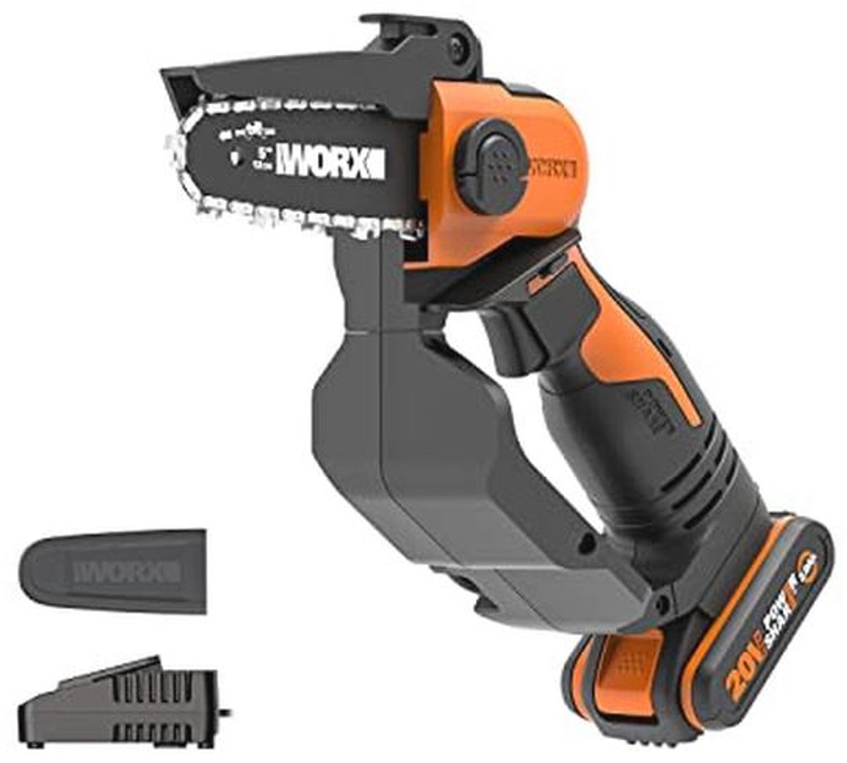 Accu-eenhandstakkenzaag 20 V - 12 cm zwaardlengte, licht en comfortabel