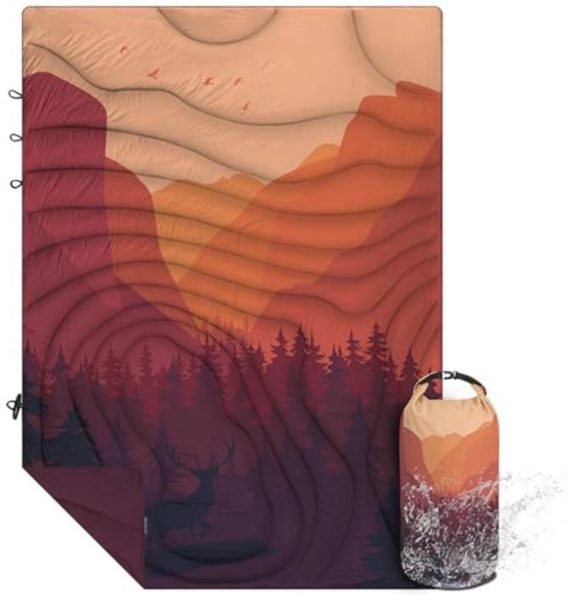 Lichtgewicht Outdoor Camping Dekentje - Warm en Winddicht, Vouwbaar Reisdek voor Koud Weer, Hiking, Backpacking, Slapen en Avontuur 198x142cm