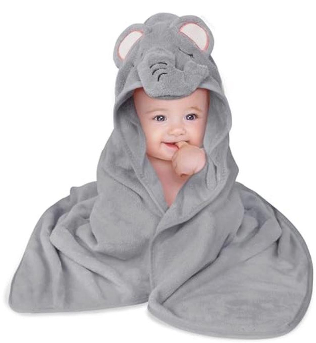 Baby Capuchonhanddoek 80x80 cm - Zachte en Absorberende Badhanddoek met Diermotieven