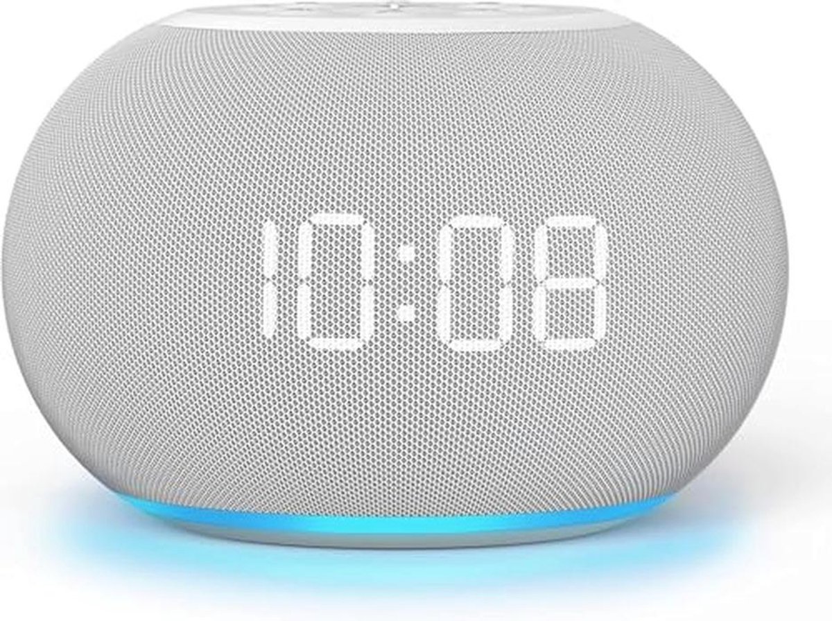 Reacher Automatische dimbare geluidsmachine-alarmklok met nachtlampje, 20 verzachtende geluiden, digitaal led-display, slaaptimer, nauwkeurige volumeregeling, witte ruisdemper voor baby's, volwassenen