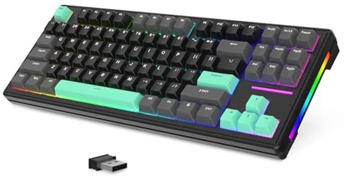 Draadloos Gaming Toetsenbord 75% - Mechanisch TKL Toetsenbord met RGB Verlichting en Hot-Swap Functie