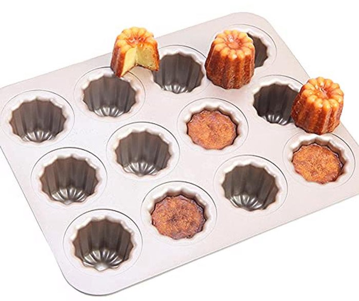 Mini Bakvormen voor Cannelés en Muffins, Antiaanbak, Perfect voor Cupcakes