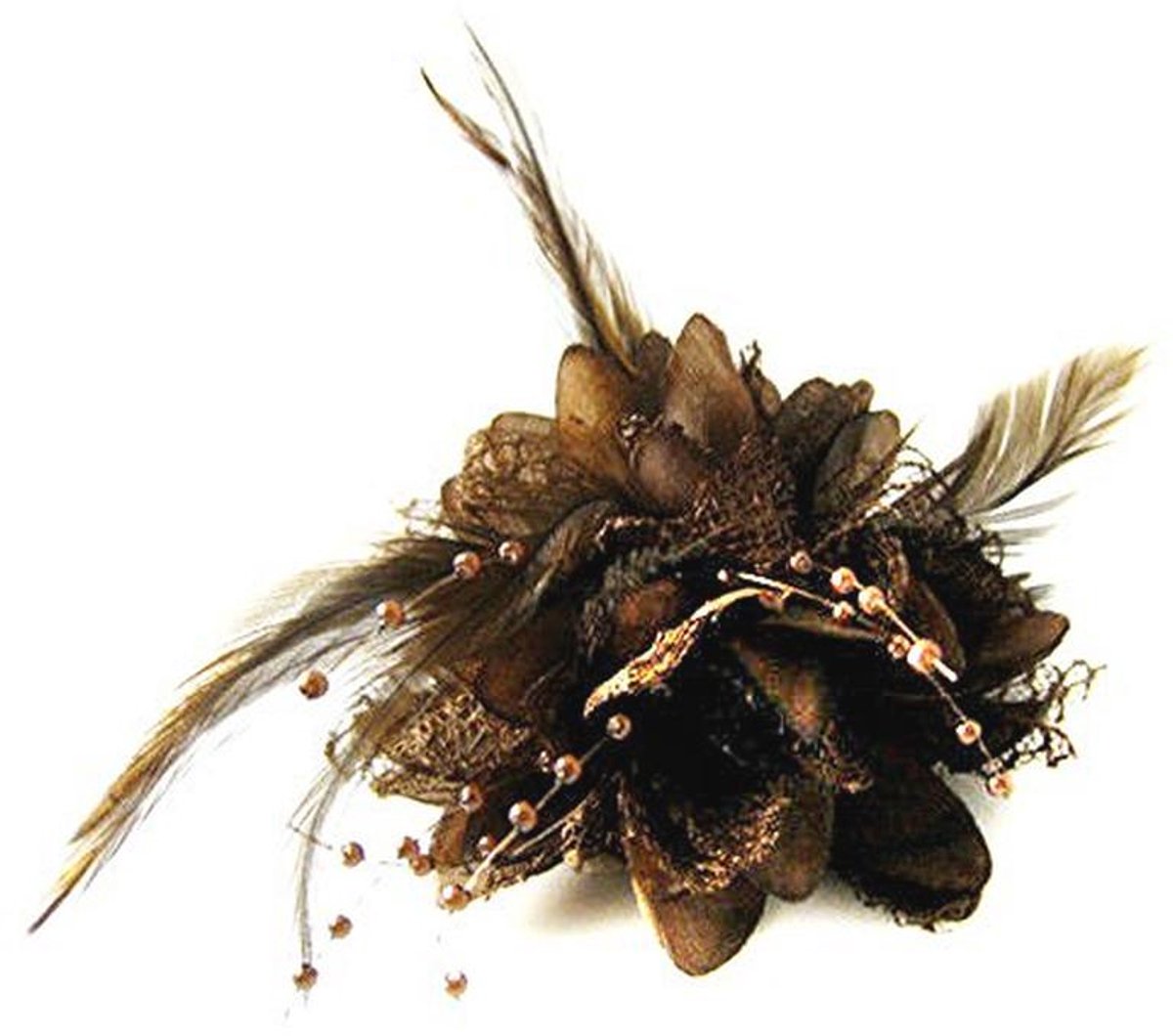 Bloem veer kralen haarclips en fascinator voor elegante haardecoratie