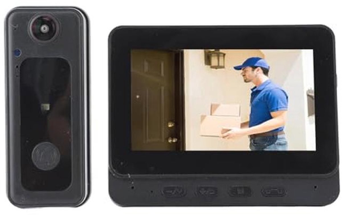 Draadloze Videodeurbelcamera met HD Groothoek en Nachtzicht voor Thuisbewaking