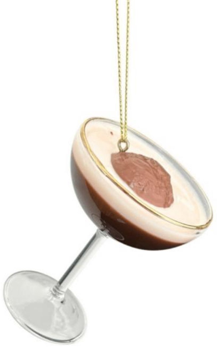 Kerstbal Espresso Martini – Handgemaakt Glazen Ornament
