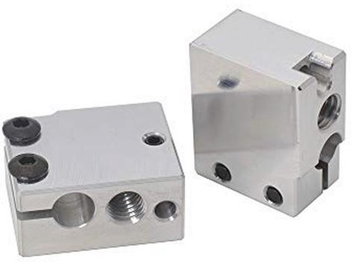 Optimaal Aluminium Verwarmingsblok voor 3D Printer met PT100 Cartridge Sensor - 2-Pack
