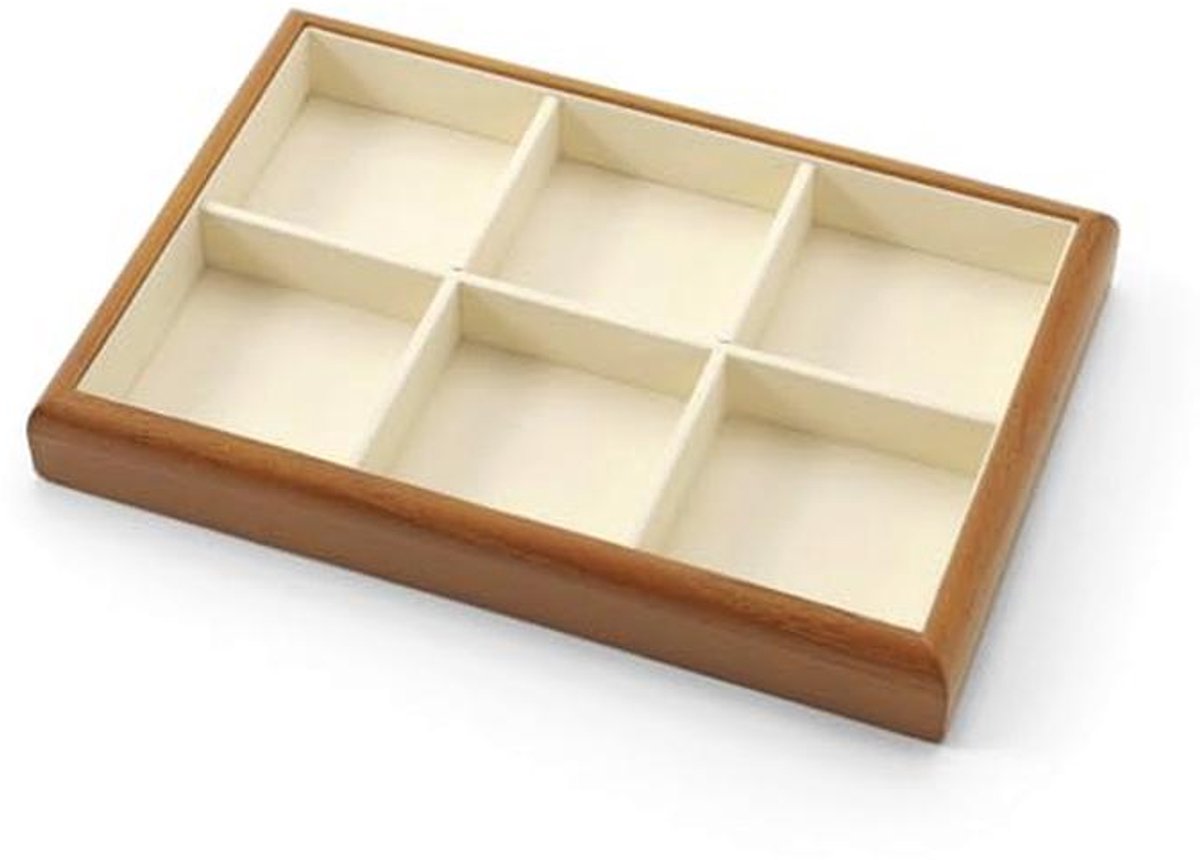 Houten sieradendoosje met 6 vakken - Perfecte sieradenorganizer