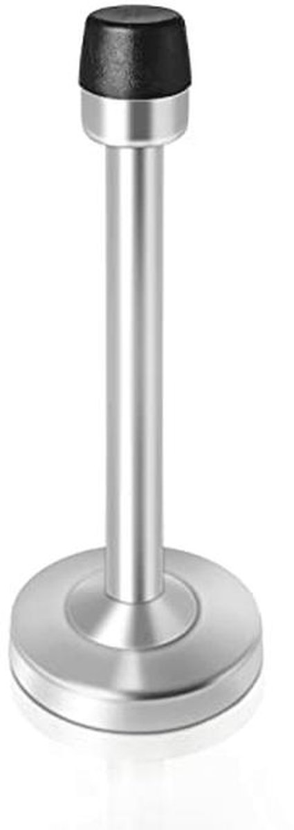 Lange deurstop 120 mm - Geborsteld roestvrij staal met rubberen buffer