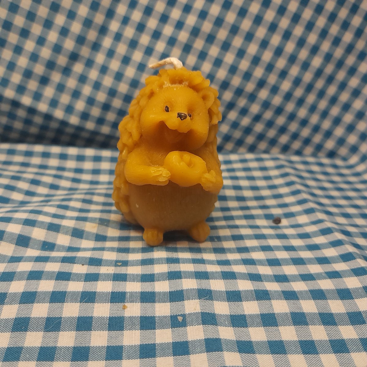 Bijenwas kaars, egeltje met appel