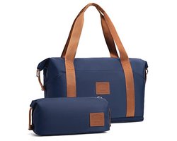 COOLIFE Ryanair Reistas voor dames, 40 x 20 x 25 cm, handbagage, tas, weekendtas, zwemtas, waterdicht, reistas, duffle bag, trainingstas voor vrouwen, blauw, 2-teiliges Set, Weekender Bag, zwemtas