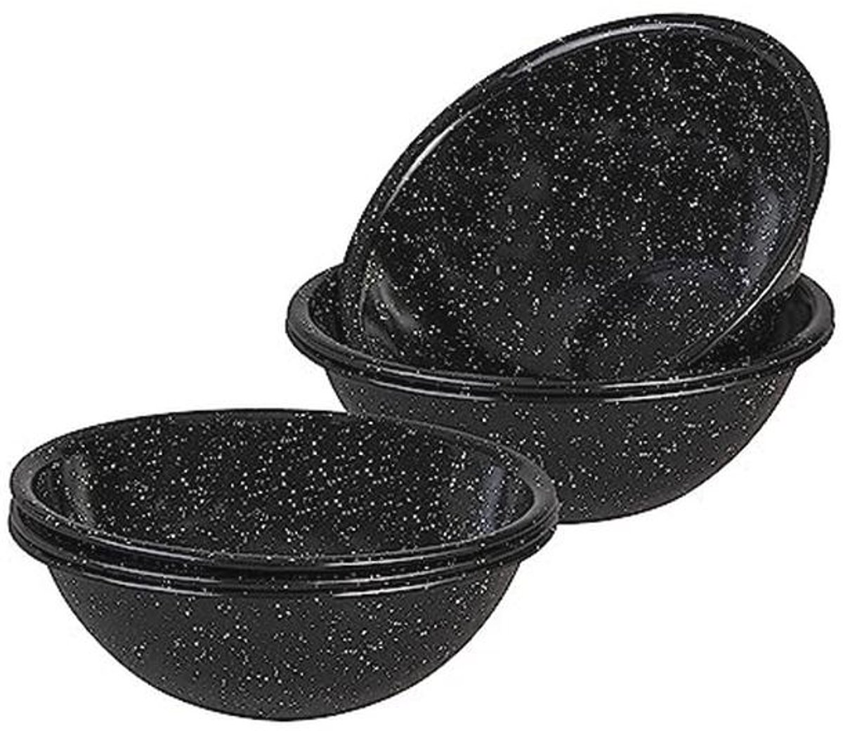 Geëmailleerde staal servies set 18 cm - Vintage look