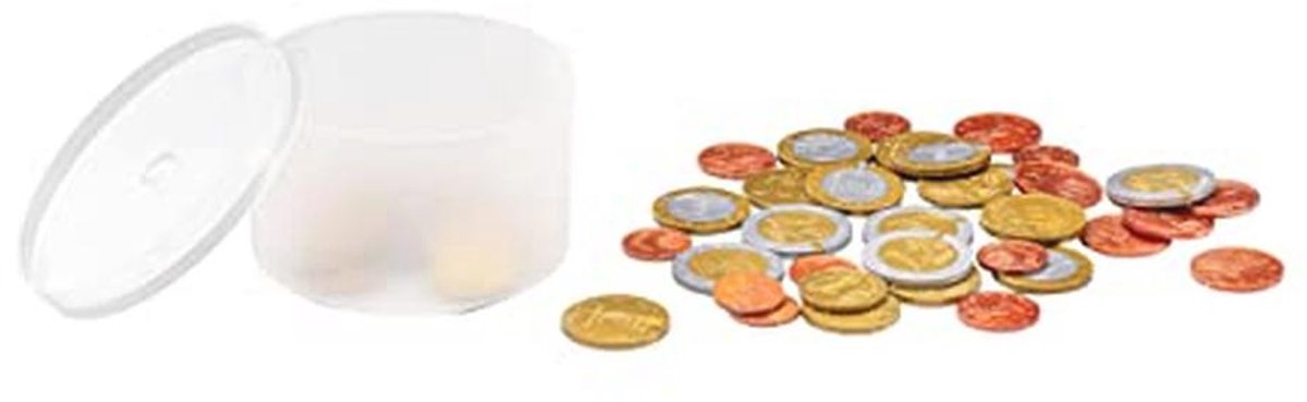 Actief Leren met Speelgeld voor Kinderen - Euro Munten Set met 50 Stuks