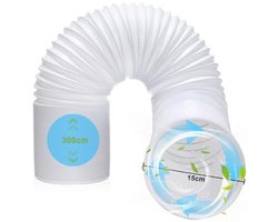 Flexibele Afvoerslang voor Airconditioning en Droger - 3m, 150mm/130mm PP Slang met Staaldraad