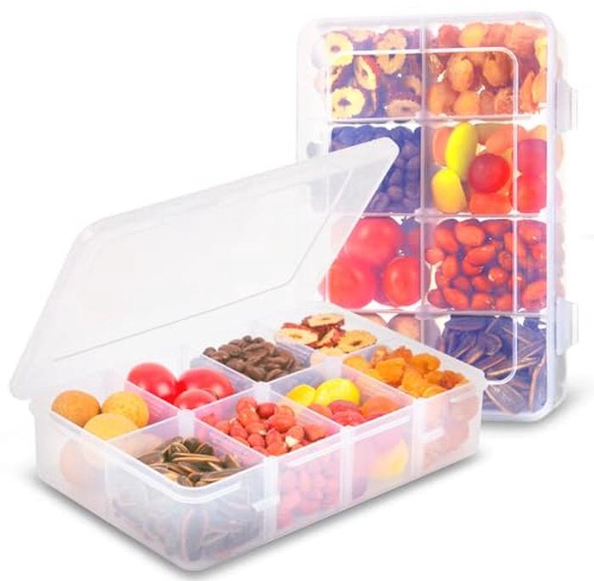 Snackdozen met 8 Compartimenten - Herbruikbare Maaltijdvoorbereiding en Lunchcontainers